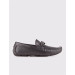 Men's Genuine Leather Buckle Detailed Black Loafer Shoes