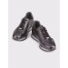 Men's Special Design Genuine Leather Black Lace-Up Sneakers
