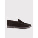 Men's Suede Genuine Leather Light Rubber Sole Black Casual Shoes