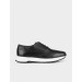 Eva Sole Genuine Leather Black Laced Men's Casual Shoes