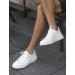 Genuine Leather White Lace-Up Men's Sports Shoes