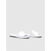 Genuine Leather White Women's Flat Slippers