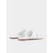 Genuine Leather White Women's Slippers