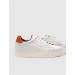 Genuine Leather White-Orange Lace-Up Men's Sports Shoes