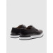 Genuine Leather Gray Lace-Up Men's Casual Shoes