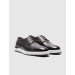 Genuine Leather Gray Lace-Up Men's Casual Shoes