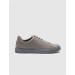 Genuine Leather Gray Lace-Up Men's Sneaker Shoes