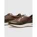 Genuine Leather Khaki Lace-Up Men's Sports Shoes