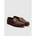 Genuine Leather Brown Lace-Up Men's Boat Shoes