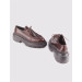 Genuine Leather Brown Lace-Up Women's Casual Shoes