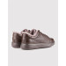 Genuine Leather Brown Laced Shearling Men's Sports Shoes