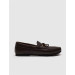 Genuine Leather Brown Bow Men's Loafer Shoes
