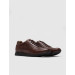 Genuine Leather Brown Laser Cut Lace-Up Men's Casual Shoes