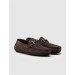 Genuine Leather Brown Suede Buckle Men's Loafers