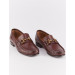 Genuine Leather Brown Buckle Detail Men's Loafers