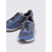 Genuine Leather Navy Blue Lace Men's Sneakers