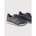 Genuine Leather Navy Blue Lace-Up Men's Sports Sneaker Shoes