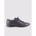Genuine Leather Navy Blue Lace-Up Non-Slip Sole Men's Casual Shoes