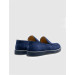 Genuine Leather Navy Blue Men's Casual Shoes