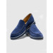 Genuine Leather Navy Blue Men's Casual Shoes