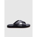 Genuine Leather Navy Blue Men's Casual Slippers