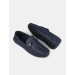 Genuine Leather Navy Blue Men's Belt Detailed Loafer Shoes