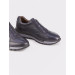 Genuine Leather Navy Blue Men's Sneaker Sports Shoes