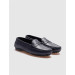 Genuine Leather Navy Blue Woman Loafer