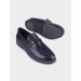 Genuine Leather Navy Blue Rubber Detailed Men's Casual Shoes
