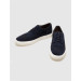 Genuine Leather Navy Blue Suede Laced Men's Sports Shoes