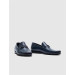 Genuine Leather Navy Blue Buckled Men's Classic Shoes