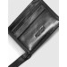 محفظة رجالية سوداء جلد طبيعي بمطاط