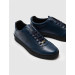 Genuine Leather Blue Lace-Up Men's Custom Made Sports Shoes