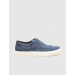 Genuine Leather Blue Suede Lace-Up Men's Sports Shoes