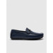 Genuine Leather Blue Buckle Men's Loafers