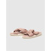 Genuine Leather Pink Women's Flat Slippers