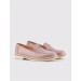 Genuine Leather Pink Women's Loafer Shoes