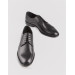 Genuine Leather Black Lace-Up Stitching Detail Men's Classic Shoes