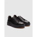 Genuine Leather Black Lace-Up Men's Casual Shoes