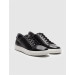 Genuine Leather Black Lace-Up Men's Sneaker Shoes