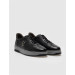 Genuine Leather Black Lace-Up Men's Sports Shoes