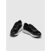 Genuine Leather Black Laced Eva Sole Women's Sports Shoes