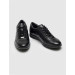 Genuine Leather Black Laced Non-Slip Men's Casual Shoes