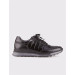 Genuine Leather Black Lace-Up Special Pattern Printed Men's Sports Shoes
