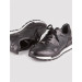 Genuine Leather Black Laced Thermo Sole Men's Sports Shoes