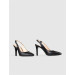 Genuine Leather Black Women's Thin Heeled Shoes