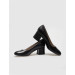 Genuine Leather Black Women's Thick Heeled Shoes
