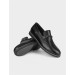 Genuine Leather Black Rubber Sole Men's Casual Shoes