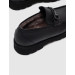 Genuine Leather Black Shearling Men's Casual Shoes
