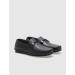 Genuine Leather Black Buckle Men's Loafers